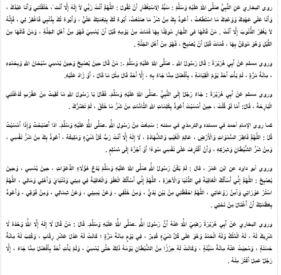 أذكار الصباح حصن المسلم