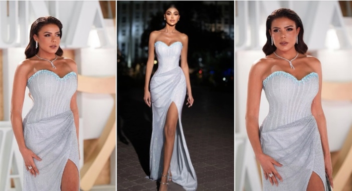 ناهد السباعي تتألق بإطلالة أنيقة من تصميم منال عجاج في ختام مهرجان الجونة السينمائي