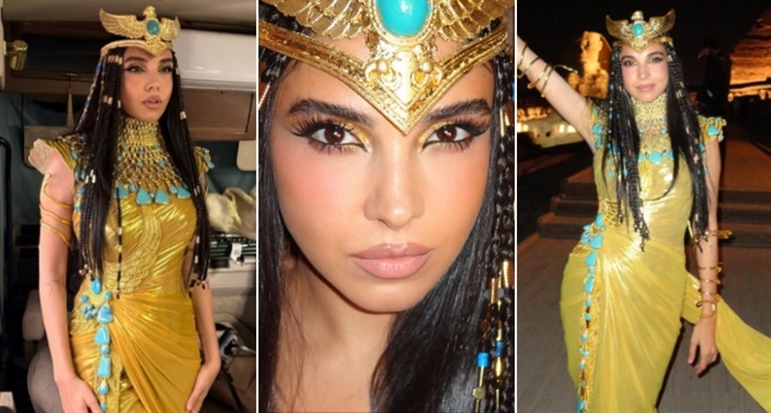 سلمى أبو ضيف تتألق بإطلالة فرعونية في افتتاح المتحف المصري الكبير