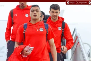 منتخب مصر يصل ملعب الإنماء لمواجهة السعودية