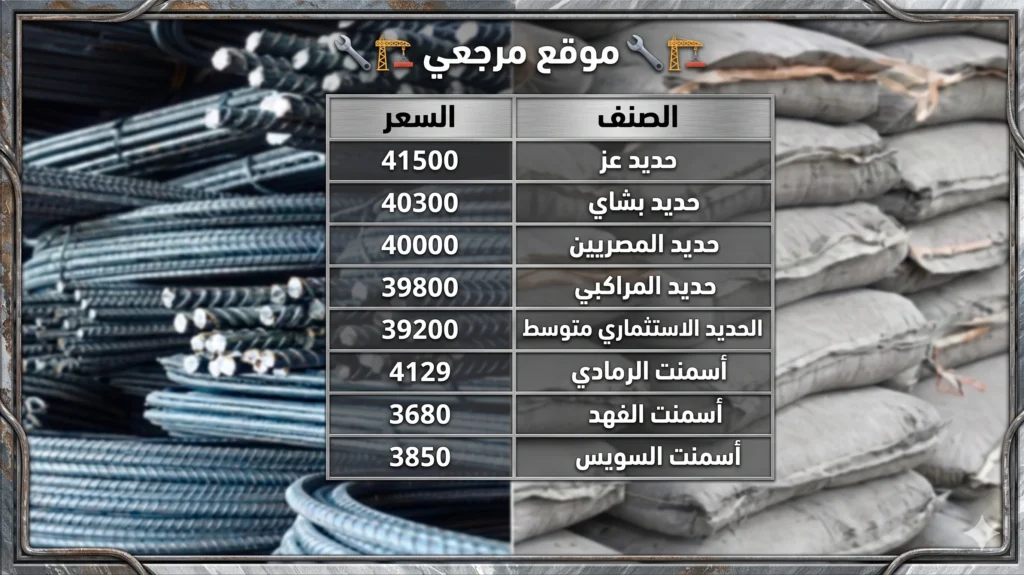 أسعار الحديد والأسمنت اليوم الأربعاء 22 أبريل 2026 في مصر للمستهلك والشركات