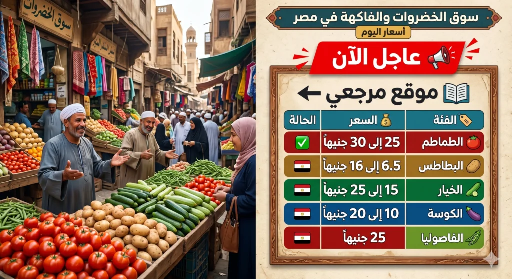 أسعار الخضروات والفاكهة الثلاثاء 28 أبريل 2026