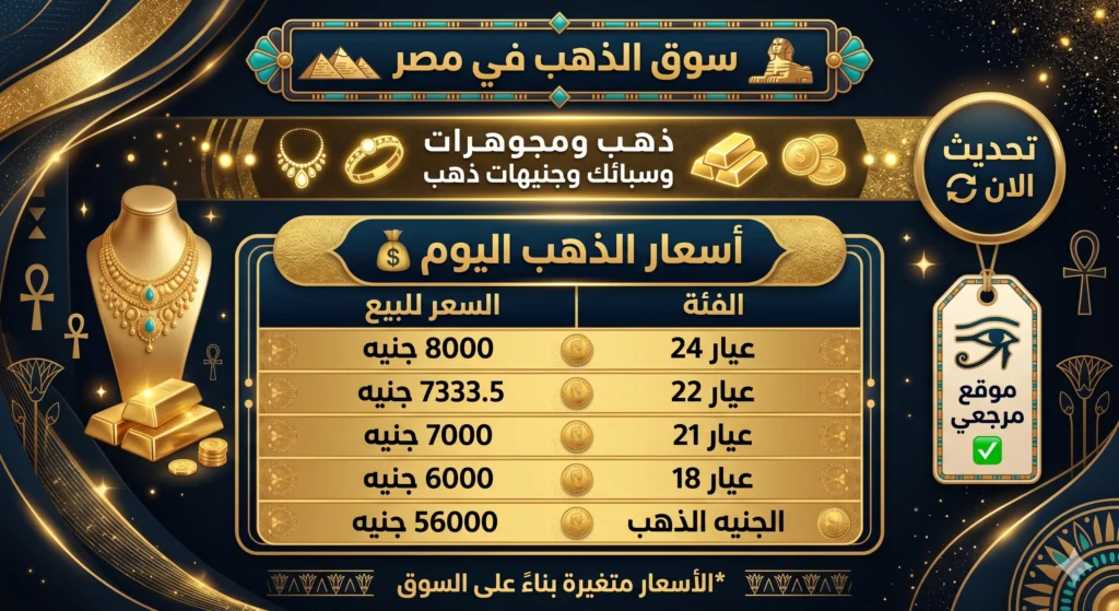 أسعار الذهب اليوم في مصر