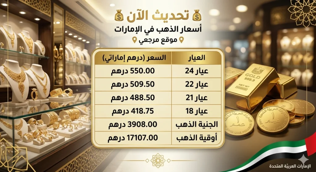 أسعار الذهب في الإمارات اليوم
