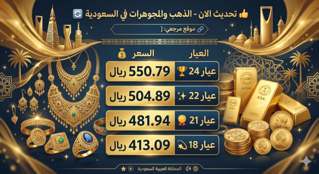 أسعار الذهب في السعودية اليوم