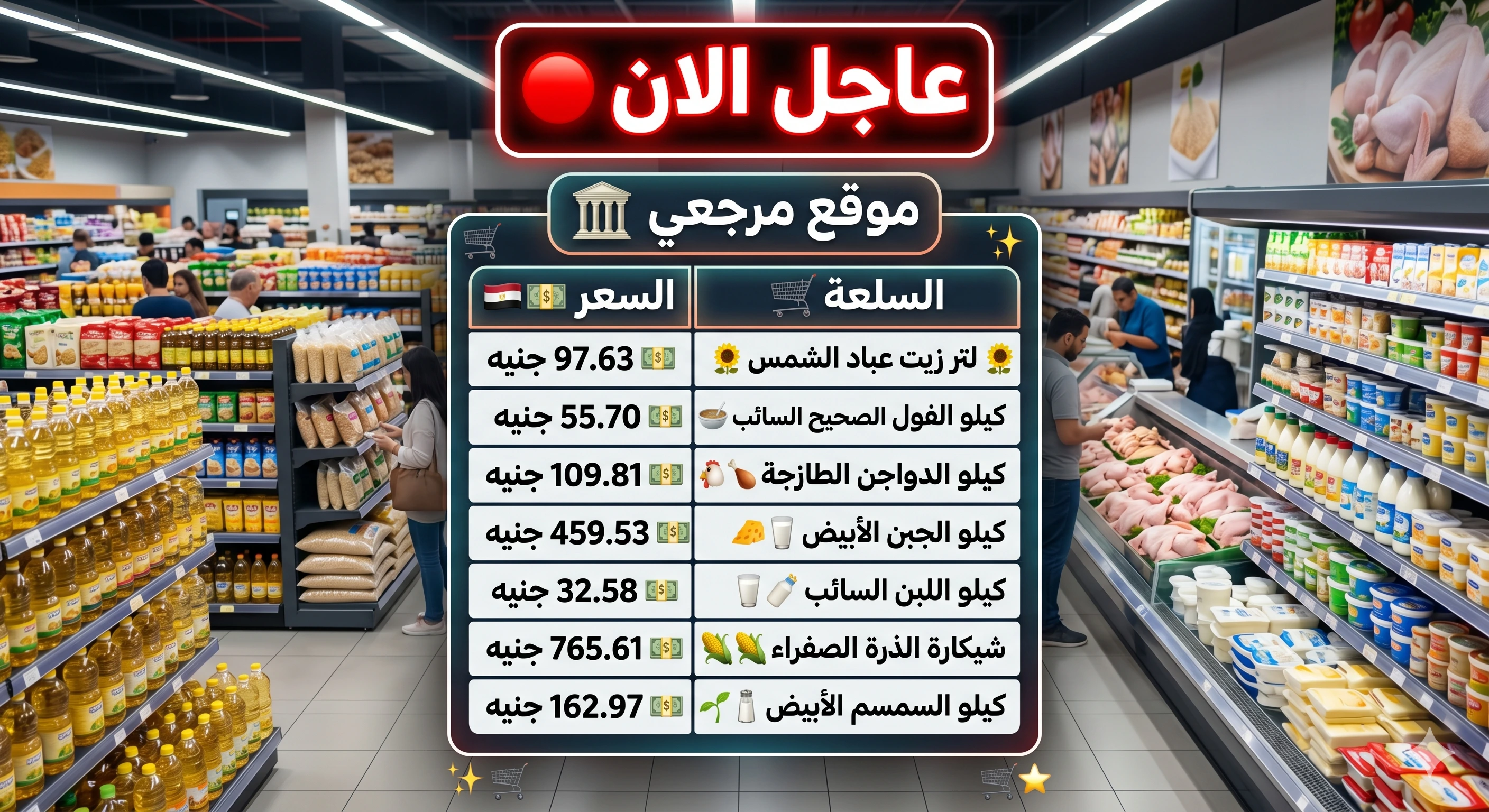 أسعار السلع الغذائية اليوم