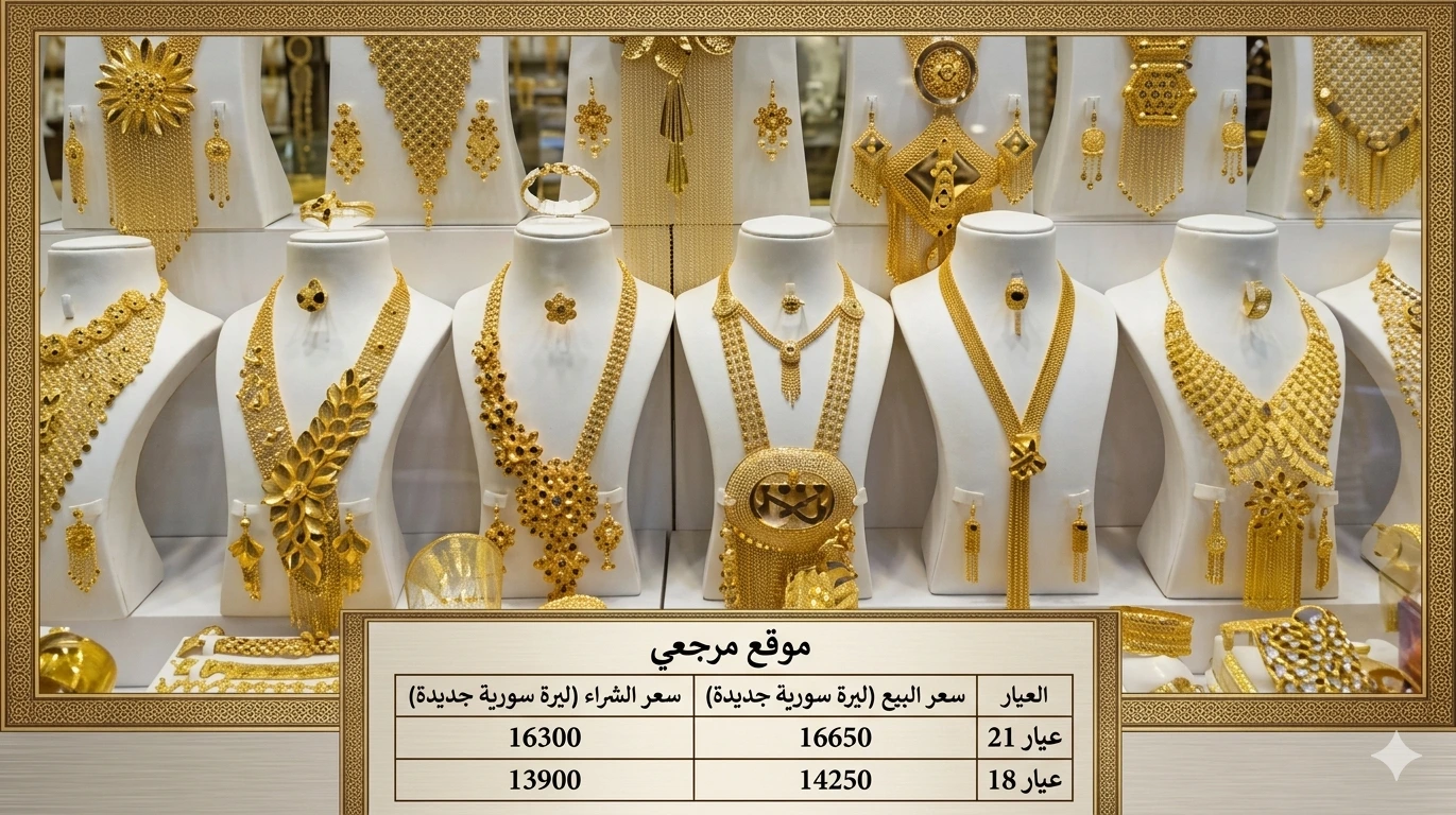 أسعار مباشرة اسعار الذهب اليوم في سوريا بالليرة السورية لجميع الأعيرة الآن