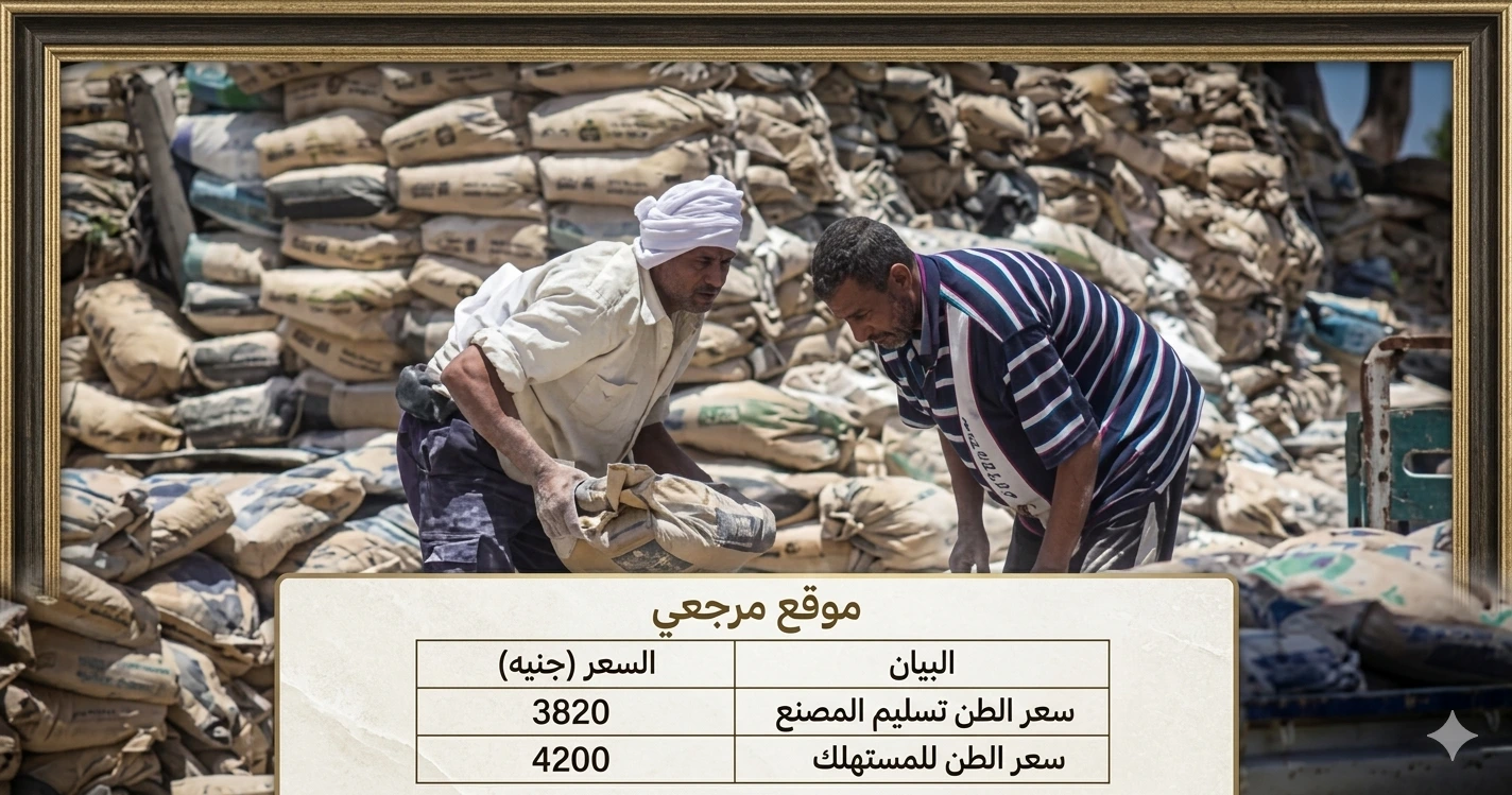 استقرار سعر الأسمنت اليوم في مصر الخميس 2 أبريل 2026 عند 4200 جنيه للطن