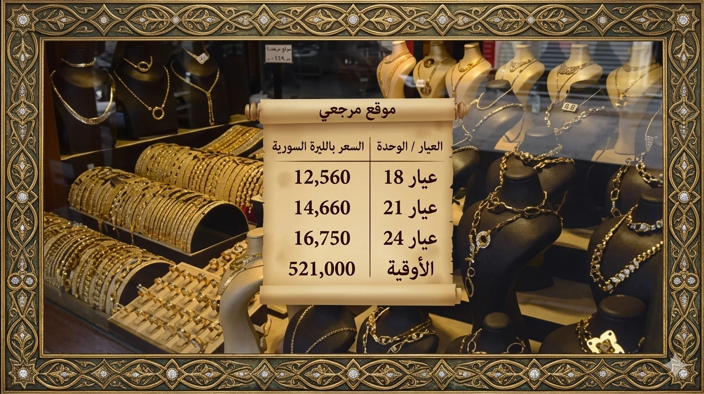 الذهب بالليرة السورية: تحديث لحظي لسعر الغرام عيار 18 وعيار 21 بأسواق الصاغة