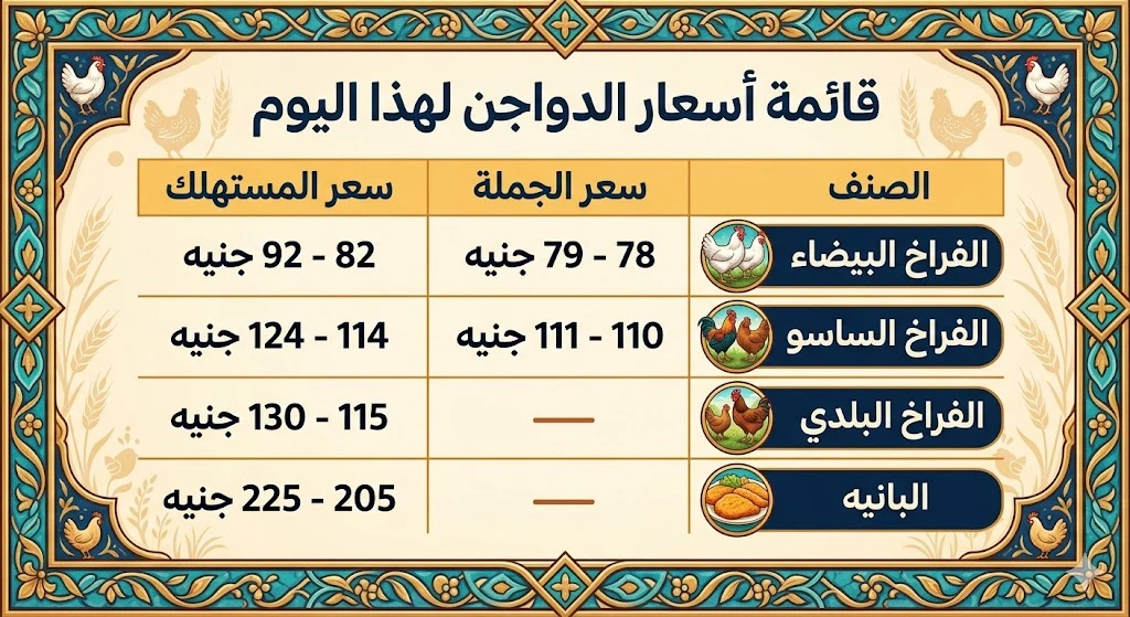 بورصة الدواجن ارتفاع سعر الفراخ البيضاء اليوم السبت 11-4-2026 بعد تراجع أمس