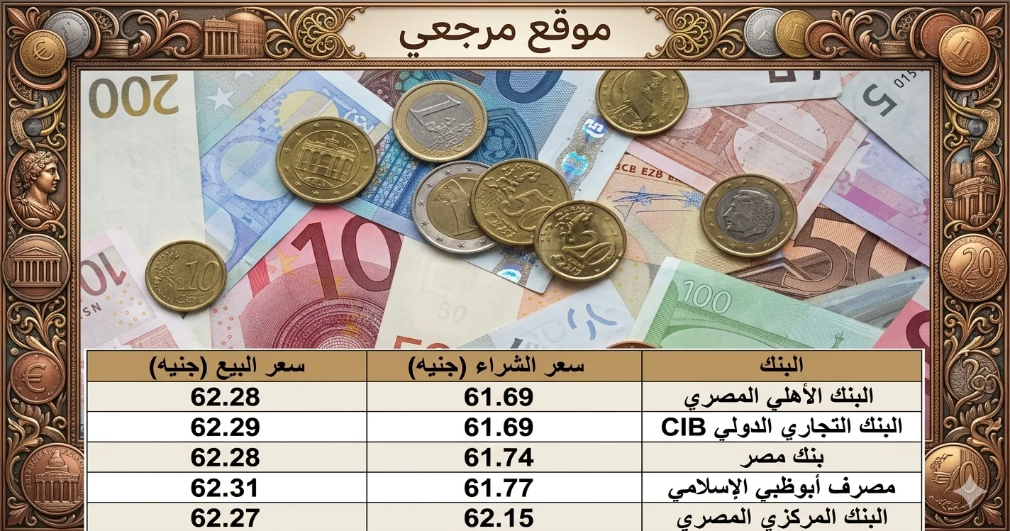 تراجع سعر اليورو اليوم الخميس 2 أبريل 2026 في مصر بعد هبوط 97 قرش بالبنوك