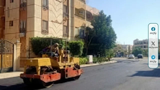 تطوير طبقات الاسفلت بمدينة العبور