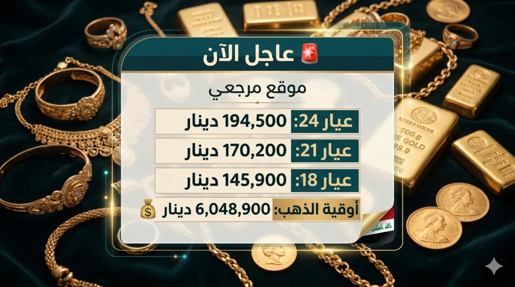 سعر الذهب في العراق يستعيد زخمه اليوم 30 أبريل 2026 بدعم تعافٍ عالمي حذر