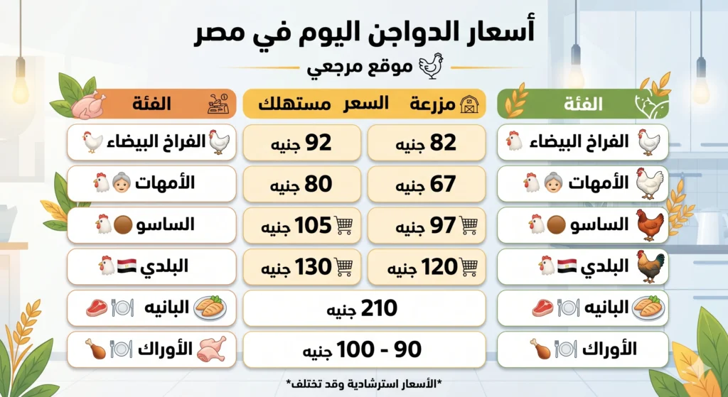 أسعار الدواجن اليوم السبت 25 أبريل 2026 ترتفع للبيضاء ويتراجع البانيه بقوة 2 مسودة تلقائية