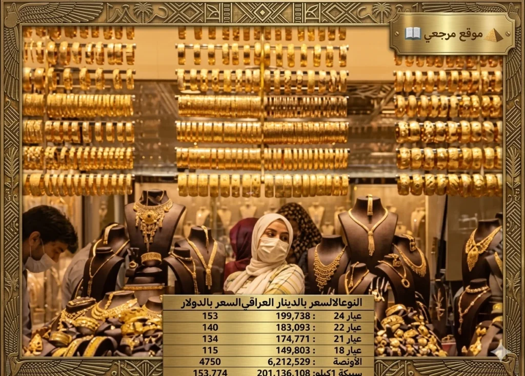 هبوط أسعار الذهب اليوم في العراق الأحد 12 أبريل 2026 مع تراجع طفيف بالسوق المحلي