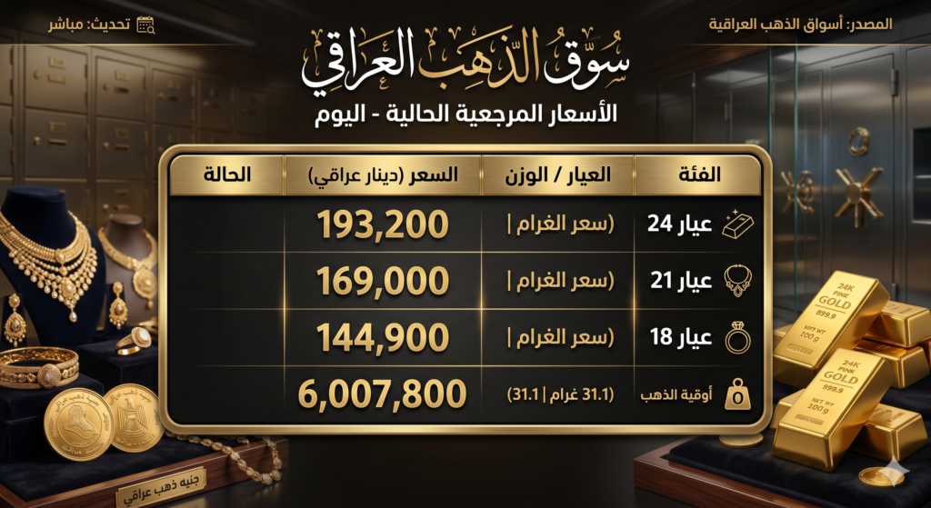 تراجع سعر الذهب في العراق اليوم يكشف تحولا هادئا في اتجاهات السوق المحلية