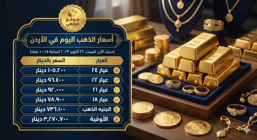 أسعار الذهب في الأردن اليوم السبت 2 مايو 2026 ترتفع محلياً رغم ضغوط النفط عالمياً