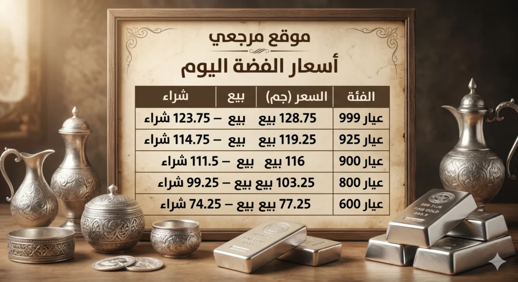 أسعار الفضة اليوم