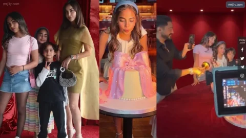 بسمة بوسيل تحتفل بعيد ميلاد آمايا الـ11 بحضور تامر حسني