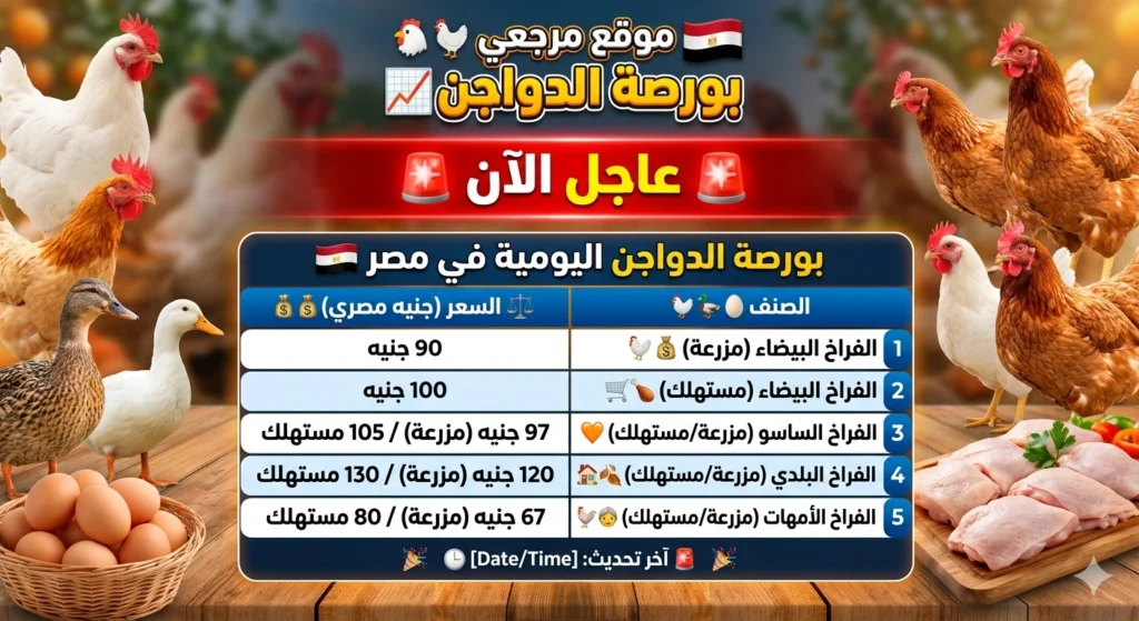 بورصة الدواجن.. أسعار الدواجن اليوم السبت 2 مايو 2026 ترتفع مجددًا رغم تراجع البيض وزيادة الإنتاج