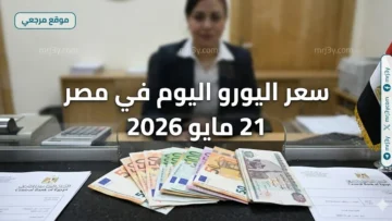 سعر اليورو اليوم في مصر 21 مايو 2026