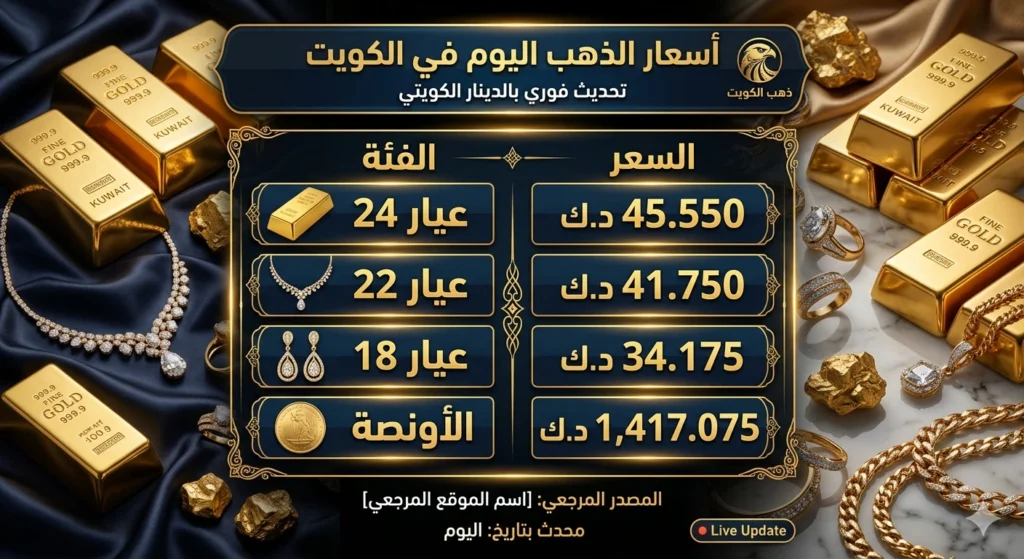 عيار 18 الآن.. أسعار الذهب في الكويت اليوم تستقر وسط حذر الأسواق العالمية