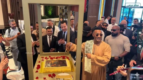محمد رمضان يحتفل بعيد ميلاده بالجلباب الصعيدي