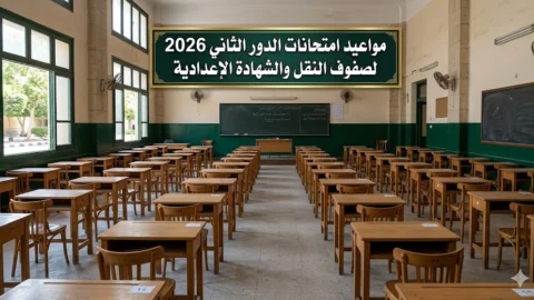 مواعيد امتحانات الدور الثاني 2026 لصفوف النقل والشهادة الإعدادية