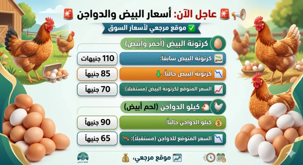 هبوط مفاجئ.. انخفاض أسعار البيض والدواجن في مصر اليوم مع توسع فرص التصدير الخليجي