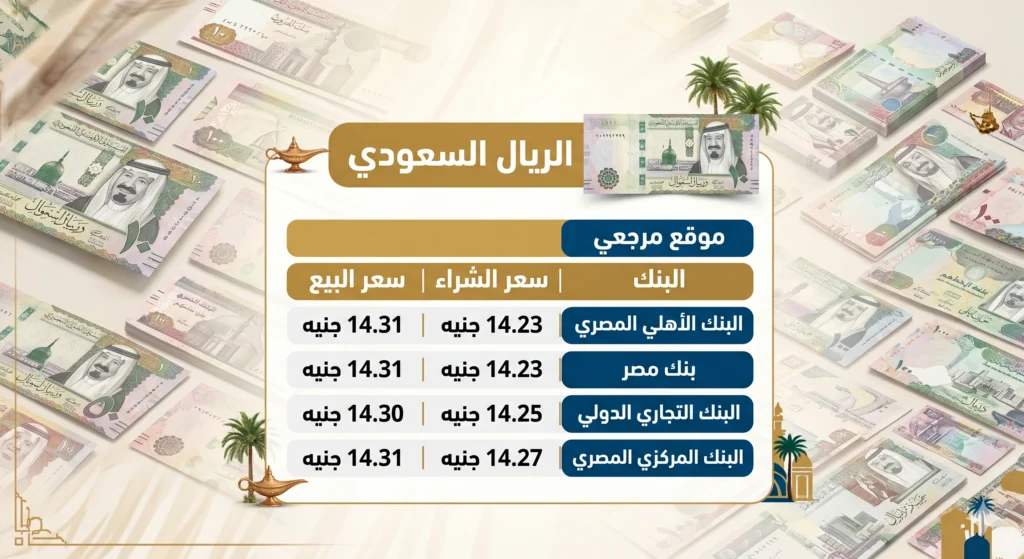 هدوء يسيطر علي سعر الريال السعودي مقابل الجنيه المصري اليوم رغم توترات الحرب